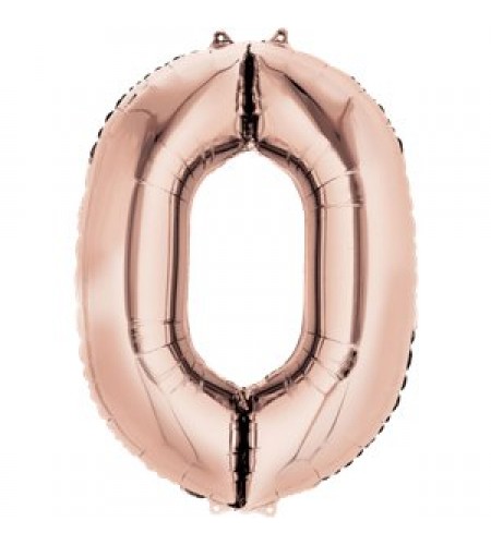 BALÃO ROSE GOLD NUMERO 0